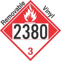 Combustible Class 3 UN2380 Removable Vinyl DOT Placard