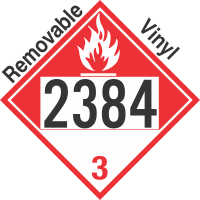 Combustible Class 3 UN2384 Removable Vinyl DOT Placard