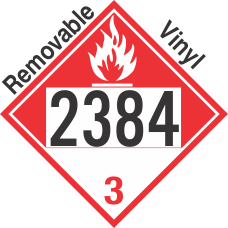 Combustible Class 3 UN2384 Removable Vinyl DOT Placard