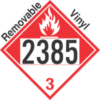 Combustible Class 3 UN2385 Removable Vinyl DOT Placard