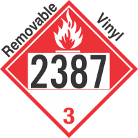 Combustible Class 3 UN2387 Removable Vinyl DOT Placard