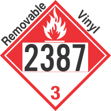 Combustible Class 3 UN2387 Removable Vinyl DOT Placard