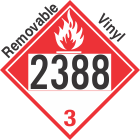 Combustible Class 3 UN2388 Removable Vinyl DOT Placard