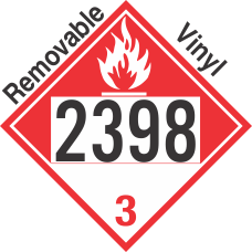 Combustible Class 3 UN2398 Removable Vinyl DOT Placard