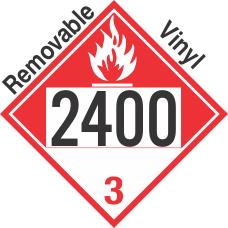 Combustible Class 3 UN2400 Removable Vinyl DOT Placard