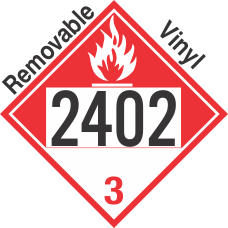 Combustible Class 3 UN2402 Removable Vinyl DOT Placard