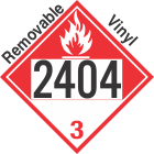 Combustible Class 3 UN2404 Removable Vinyl DOT Placard