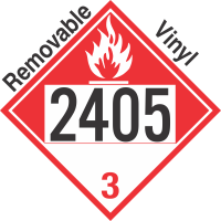 Combustible Class 3 UN2405 Removable Vinyl DOT Placard