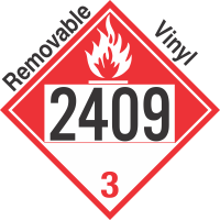 Combustible Class 3 UN2409 Removable Vinyl DOT Placard