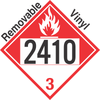 Combustible Class 3 UN2410 Removable Vinyl DOT Placard