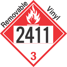Combustible Class 3 UN2411 Removable Vinyl DOT Placard