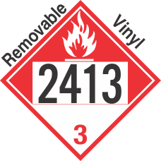 Combustible Class 3 UN2413 Removable Vinyl DOT Placard