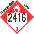 Combustible Class 3 UN2416 Removable Vinyl DOT Placard