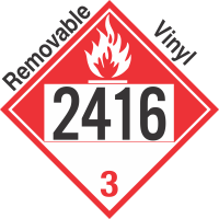 Combustible Class 3 UN2416 Removable Vinyl DOT Placard