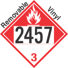 Combustible Class 3 UN2457 Removable Vinyl DOT Placard