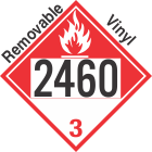 Combustible Class 3 UN2460 Removable Vinyl DOT Placard