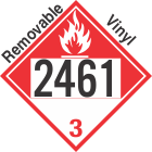 Combustible Class 3 UN2461 Removable Vinyl DOT Placard
