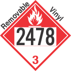 Combustible Class 3 UN2478 Removable Vinyl DOT Placard