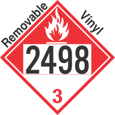 Combustible Class 3 UN2498 Removable Vinyl DOT Placard