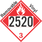 Combustible Class 3 UN2520 Removable Vinyl DOT Placard