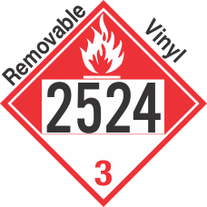 Combustible Class 3 UN2524 Removable Vinyl DOT Placard