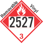 Combustible Class 3 UN2527 Removable Vinyl DOT Placard