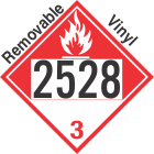 Combustible Class 3 UN2528 Removable Vinyl DOT Placard