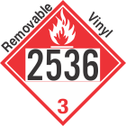 Combustible Class 3 UN2536 Removable Vinyl DOT Placard