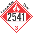 Combustible Class 3 UN2541 Removable Vinyl DOT Placard