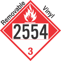 Combustible Class 3 UN2554 Removable Vinyl DOT Placard