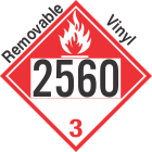 Combustible Class 3 UN2560 Removable Vinyl DOT Placard