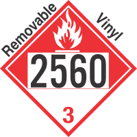 Combustible Class 3 UN2560 Removable Vinyl DOT Placard