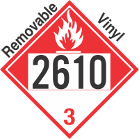 Combustible Class 3 UN2610 Removable Vinyl DOT Placard