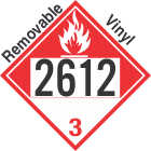 Combustible Class 3 UN2612 Removable Vinyl DOT Placard