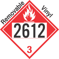 Combustible Class 3 UN2612 Removable Vinyl DOT Placard