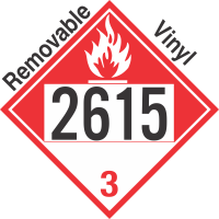 Combustible Class 3 UN2615 Removable Vinyl DOT Placard