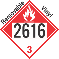 Combustible Class 3 UN2616 Removable Vinyl DOT Placard