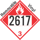Combustible Class 3 UN2617 Removable Vinyl DOT Placard