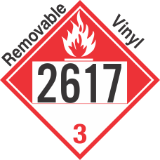 Combustible Class 3 UN2617 Removable Vinyl DOT Placard