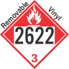 Combustible Class 3 UN2622 Removable Vinyl DOT Placard