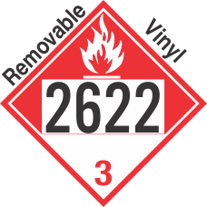 Combustible Class 3 UN2622 Removable Vinyl DOT Placard