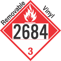 Combustible Class 3 UN2684 Removable Vinyl DOT Placard