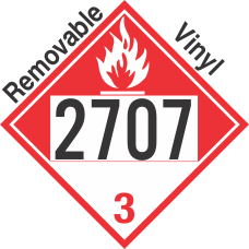 Combustible Class 3 UN2707 Removable Vinyl DOT Placard