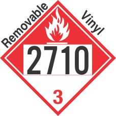 Combustible Class 3 UN2710 Removable Vinyl DOT Placard