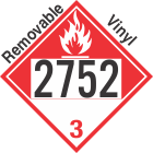 Combustible Class 3 UN2752 Removable Vinyl DOT Placard