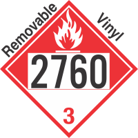 Combustible Class 3 UN2760 Removable Vinyl DOT Placard