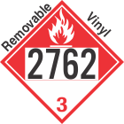 Combustible Class 3 UN2762 Removable Vinyl DOT Placard
