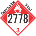 Combustible Class 3 UN2778 Removable Vinyl DOT Placard