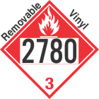 Combustible Class 3 UN2780 Removable Vinyl DOT Placard
