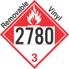 Combustible Class 3 UN2780 Removable Vinyl DOT Placard